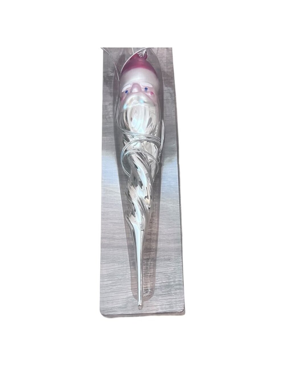 Department 56 Mercury Glass Icicle Santa Ornament Handpainted Boxed
